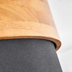 Plafonnier Vrolle Bois Clair, Nickel Mat, 3 Lumieres