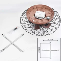 Plafonnier Wemude Brun, Noir, 4 Lumieres, Telecommandes