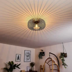 Plafonnier Wemude Noir, 1 Lumiere