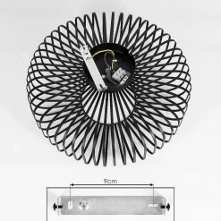 Plafonnier Wemude Noir, 1 Lumiere