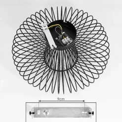 Plafonnier Wemude Noir Dore, 1 Lumiere