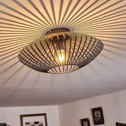 Plafonnier Wemude Noir Dore, 1 Lumiere