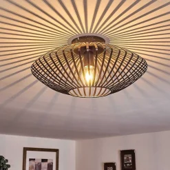 Plafonnier Wemude Noir Dore, 1 Lumiere