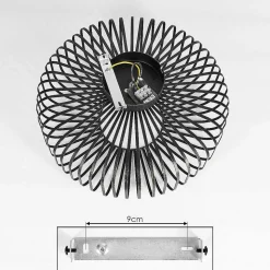 Plafonnier Wemude Noir Dore, 1 Lumiere