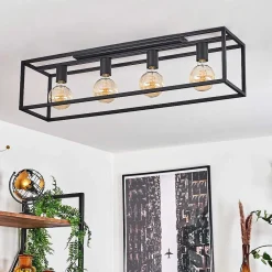 Plafonnier Wick Noir, 4 Lumieres