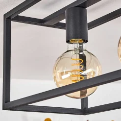 Plafonnier Wick Noir, 4 Lumieres