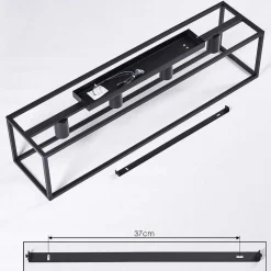 Plafonnier Wick Noir, 4 Lumieres