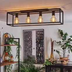 Plafonnier Wick Noir, 4 Lumieres