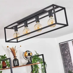 Plafonnier Wick Noir, 4 Lumieres