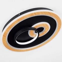 Plafonnier Xamontarupt Led Brun, Couleur Bois, Noir, 1 Lumiere, Telecommandes