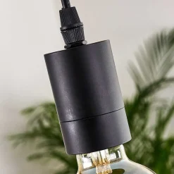 Plafonnier Yaak Bois Clair, Noir, 4 Lumieres