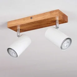 Plafonnier Zuoz Bois Clair, 2 Lumieres