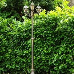 Reverbere Antibes Brun Dore, 3 Lumieres