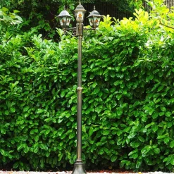 Reverbere Antibes Brun Dore, 3 Lumieres