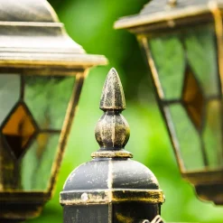 Reverbere Antibes Brun Dore, 2 Lumieres