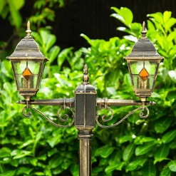 Reverbere Antibes Brun Dore, 2 Lumieres