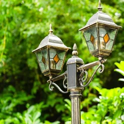 Reverbere Antibes Brun Dore, 2 Lumieres