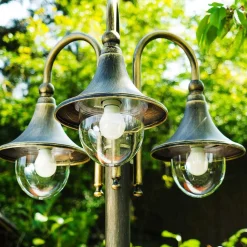 Reverbere Elgin Brun Dore, 3 Lumieres