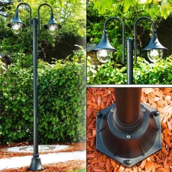 Reverbere Elgin Noir, 2 Lumieres