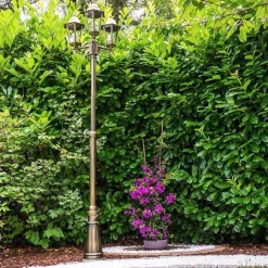 Reverbere Hong Kong Bronze Transparent, 3 Lumieres