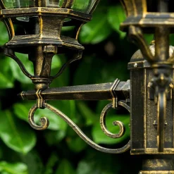 Reverbere Kobe Brun Dore, 3 Lumieres