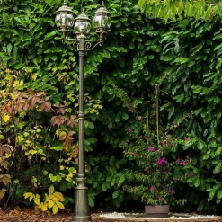 Reverbere Kobe Brun Dore, 3 Lumieres