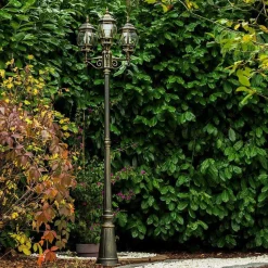 Reverbere Kobe Brun Dore, 3 Lumieres