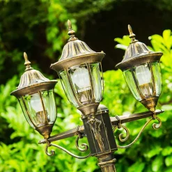 Reverbere Ribadeo Noir Dore, 3 Lumieres