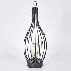 Set De Lampe De Table Solaire Quillagua Led Noir, 1 Lumiere