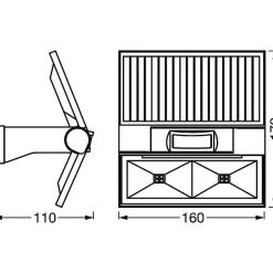 Spot De Jardin Ledvance Endura Gris, 1 Lumiere, Detecteur De Mouvement