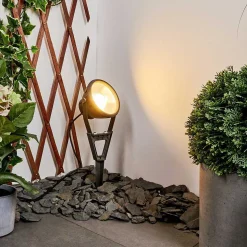 Spot De Jardin Phniet Led Noir, 1 Lumiere, Telecommandes, Changeur De Couleurs