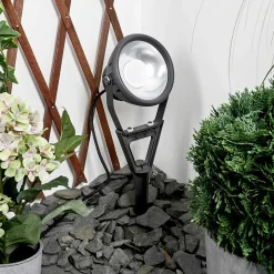 Spot De Jardin Phniet Led Noir, 1 Lumiere, Telecommandes, Changeur De Couleurs