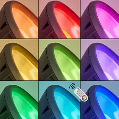 Spot De Jardin Phniet Led Noir, 1 Lumiere, Telecommandes, Changeur De Couleurs