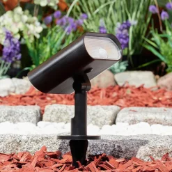 Spot De Jardin Usmagama Solar Led Noir, 1 Lumiere, Detecteur De Mouvement, Changeur De Couleurs