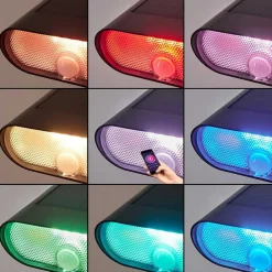 Spot De Jardin Usmagama Solar Led Noir, 1 Lumiere, Detecteur De Mouvement, Changeur De Couleurs