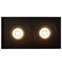 Spot De Plafond Lucide Tube Noir, 2 Lumieres