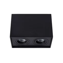 Spot De Plafond Lucide Tube Noir, 2 Lumieres