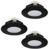 Spot Encastrable Eglo Pineda Led Noir, 3 Lumieres
