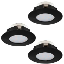 Spot Encastrable Eglo Pineda Led Noir, 3 Lumieres