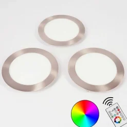 Spot Encastrable Finsrud Led Nickel Mat, 1 Lumiere, Telecommandes, Changeur De Couleurs