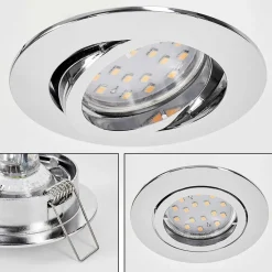 Spot Encastrable Kerrouan Led Chrome, 1 Lumiere