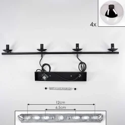 Suspension - Verre Gastor Chrome, Fume, 4 Lumieres