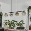 Suspension - Verre Gastor Chrome, Clair, Fume, 4 Lumieres