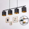 Suspension Alsen Noir, 4 Lumieres