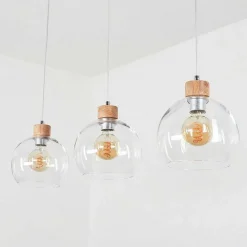 Suspension Andeer Chrome, Ecru, 3 Lumieres