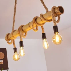 Suspension Asmara Brun, 4 Lumieres