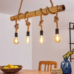 Suspension Asmara Brun, 4 Lumieres