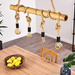 Suspension Asmara Brun, 4 Lumieres