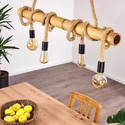 Suspension Asmara Brun, 4 Lumieres