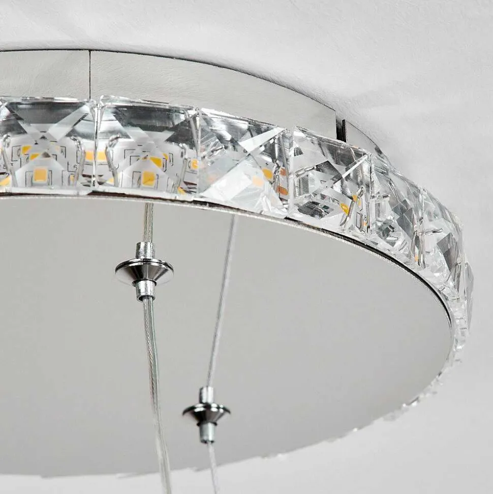 Suspension Avelar Led Chrome, Transparent, 1 Lumiere